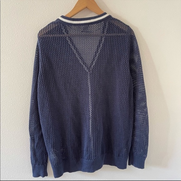 5/$20 Roxy City Escape Navy White Stripe Button Open Knit Cardigan Sweater-M - Picture 3 of 12